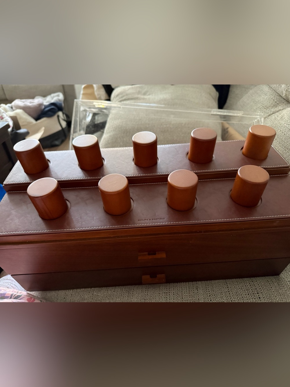 Leather Watch Display Case in Brown - Classic Storage Organizer